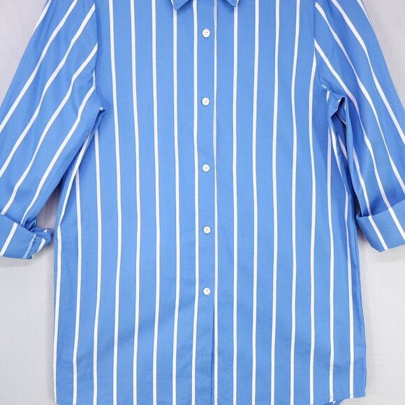 L’AGENCE Layla Tunic Blouse Back Vent Womens Small Oversized Button Front Stiped - Picture 6 of 15